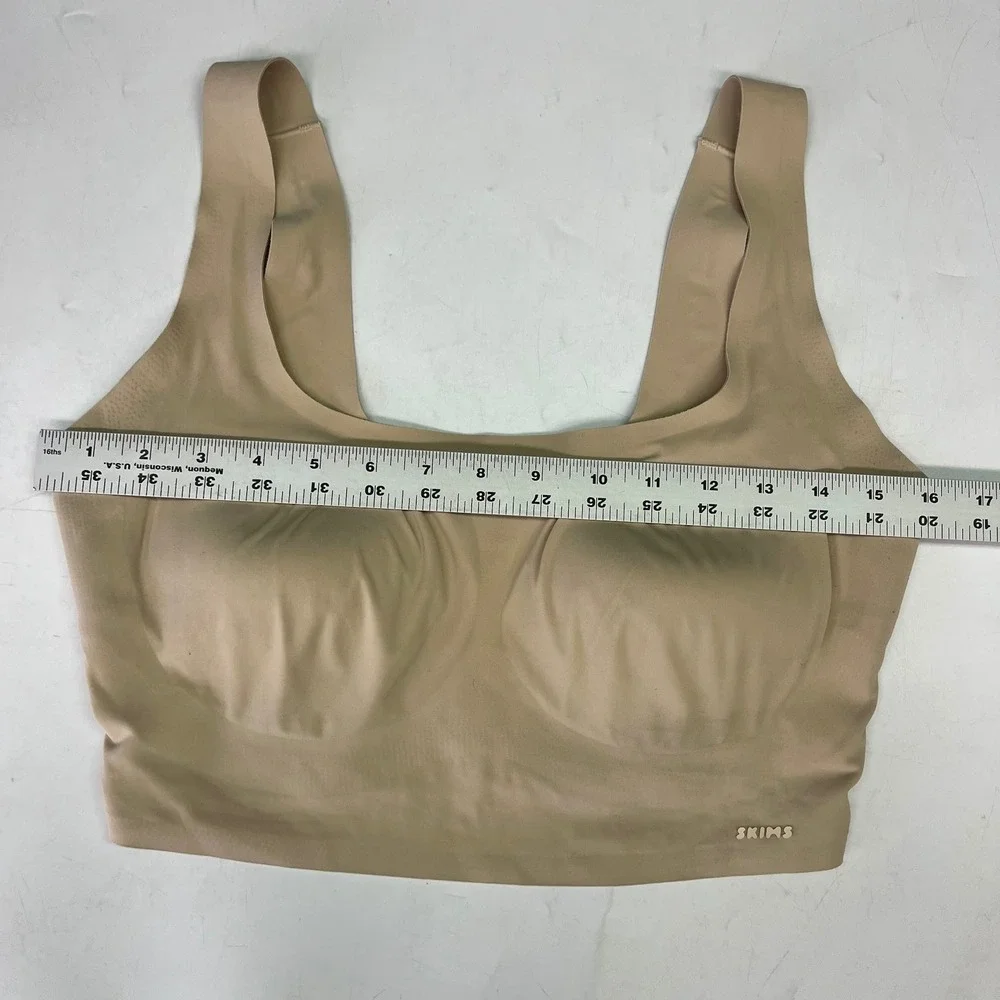 SKIMS Womens Seamless Scoop‎ Neck Bralette Sand Beige Wireless Bra